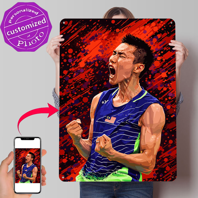 Badminton Poster - Badminton Oyuncusu Zaferi Kutluyor 3D Baskılı