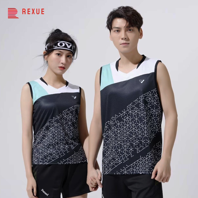 Badminton Rank - Erkek kolsuz tenis gömlek 2023 Badminton